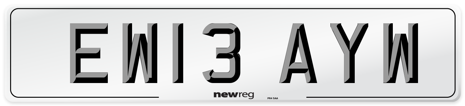 EW13 AYW Number Plate from New Reg